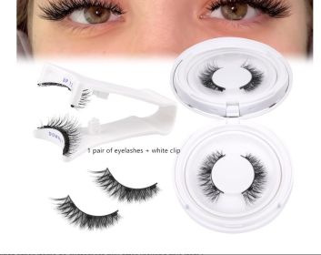 Magnetic Suction False Eyelashes Little Devil Supernatural Magnet Suit (Option: UBS073-1pair Eyelash Plus White Clip)